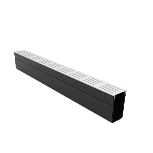 [9501242155271] Drain de plage PVC+grille alu grise, la barre 2 ml