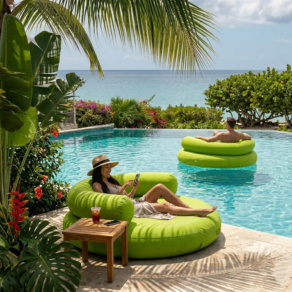 [3852] Fauteuil flottant island vert