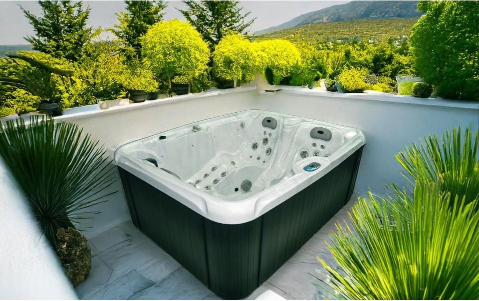 Spa Lyra reconditionné 1 blanc veine / noir