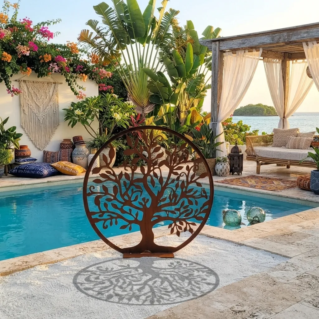 Arbre de vie décoratif extérieur Corten (150cm) OUTDOOR