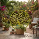Arbre de vie décoratif extérieur jaune (75cm)