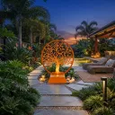 Arbre de vie décoratif extérieur orange (75cm)